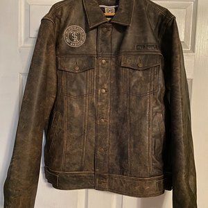 Men's Cinch Brown Western Style Leather Jacket